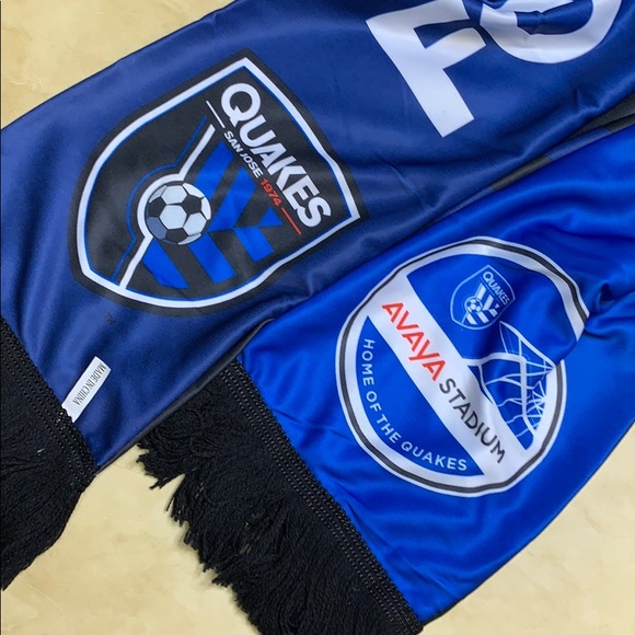 Brand New San Jose Quakes Two-Sided Scarf w/Fringe - Picture 7 of 8